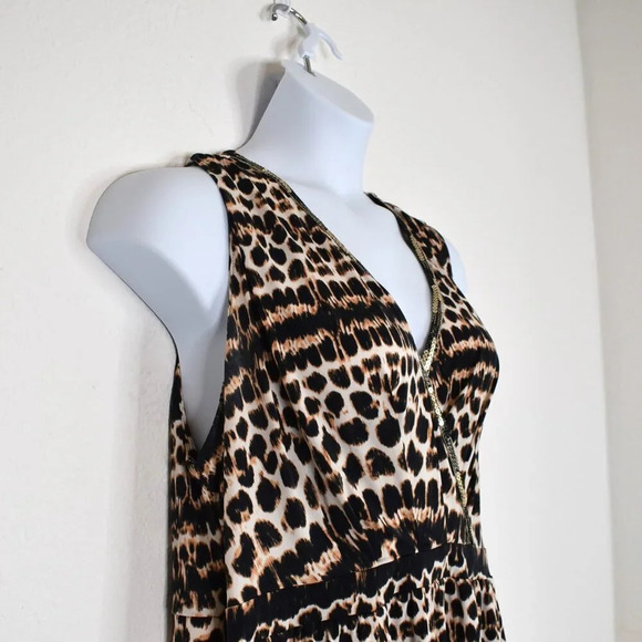 Jaclyn Smith Leopard Maxi Dress Sz XXL Plus Size Faux Wrap Animal Stretch Boho - Picture 4 of 16